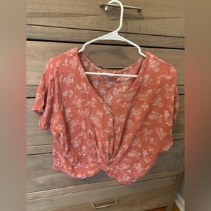 SO Knotted Button-Up Crop Top size M *Like New*